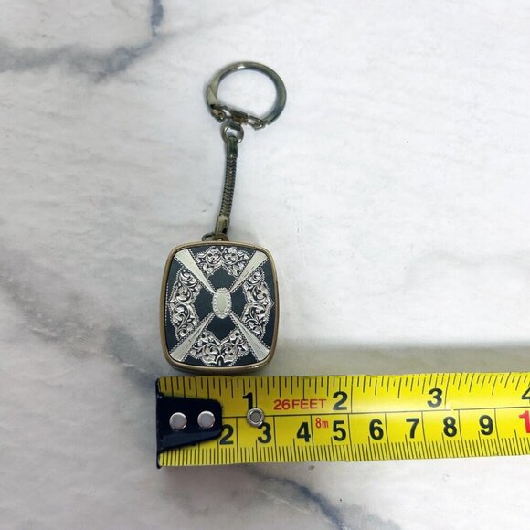 Vintage Sankyo Music Box Keychain black gold and silver - Picture 9 of 9
